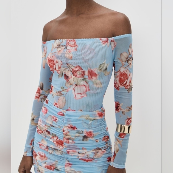 L'AGENCE Peonie Off Shoulder Thong Bodysuit - Picture 3 of 10